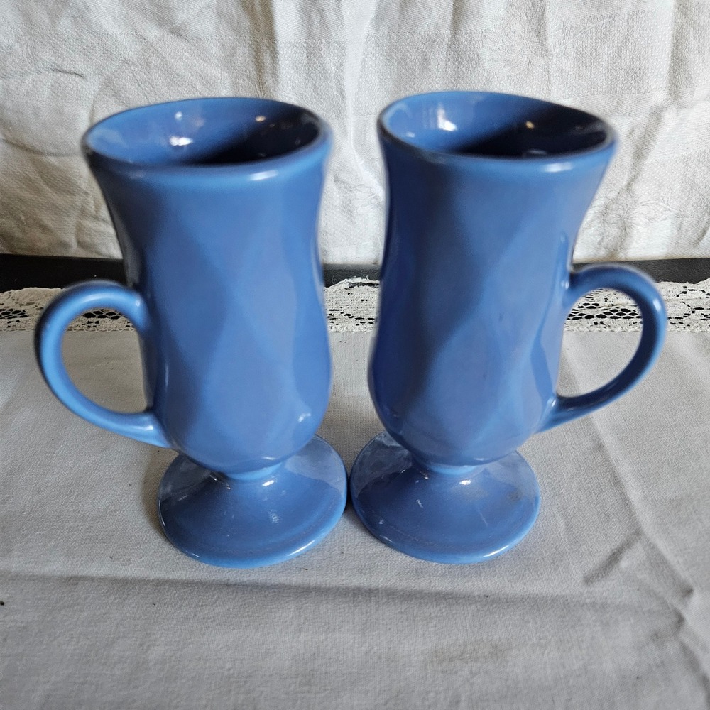 Vintage Hall Pottery Pedestal Mug USA 4.75"